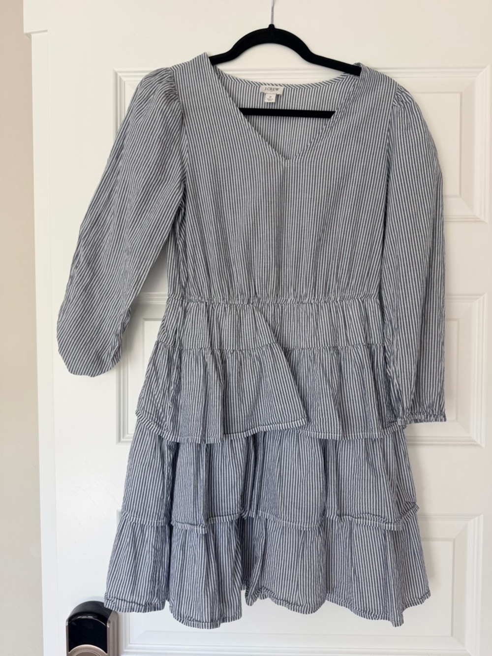 J. Crew Navy & White Striped Shirt Dress